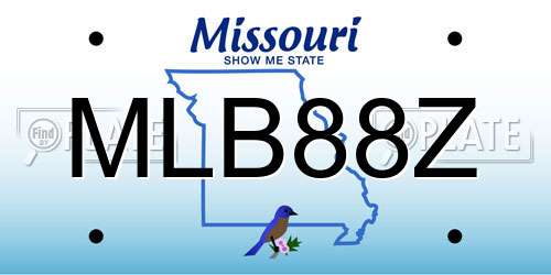 MLB88Z Missouri License Plate