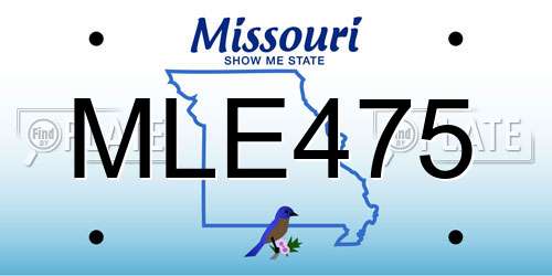 MLE475 Missouri License Plate