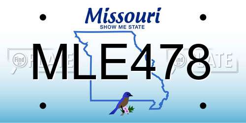 MLE478 Missouri License Plate