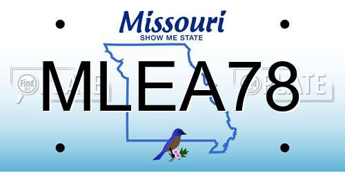MLEA78 Missouri License Plate