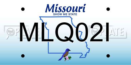 MLQ02I Missouri License Plate