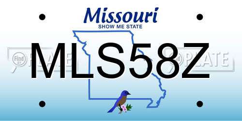 MLS58Z Missouri License Plate