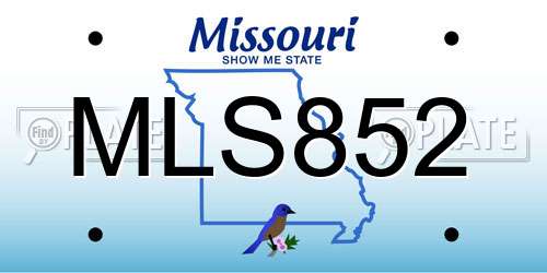 MLS852 Missouri License Plate