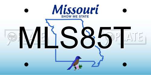 MLS85T Missouri License Plate