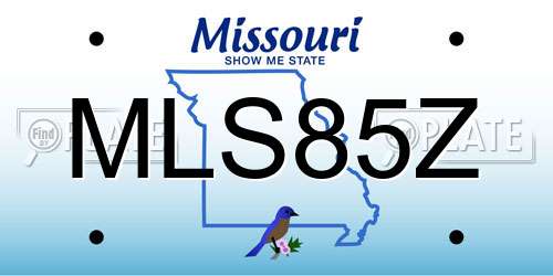 MLS85Z Missouri License Plate