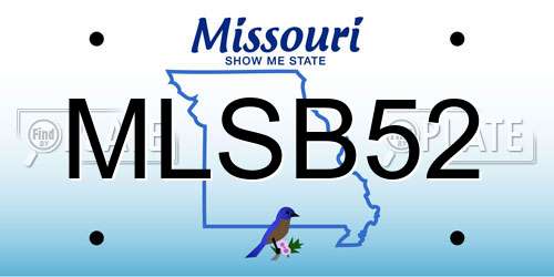 MLSB52 Missouri License Plate