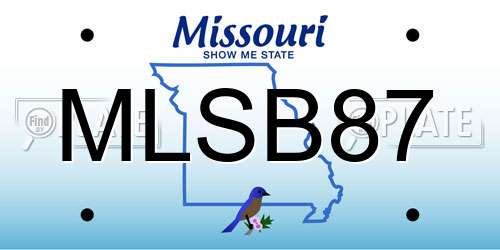 MLSB87 Missouri License Plate