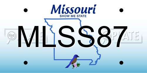 MLSS87 Missouri License Plate