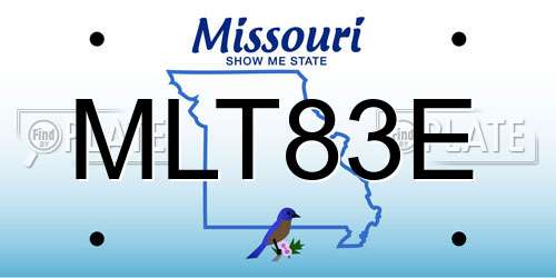 MLT83E Missouri License Plate