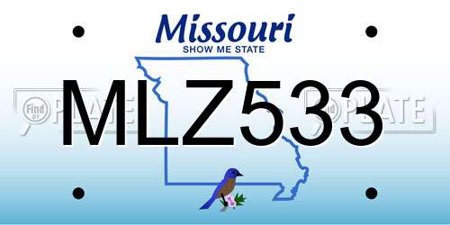 MLZ533 Missouri License Plate