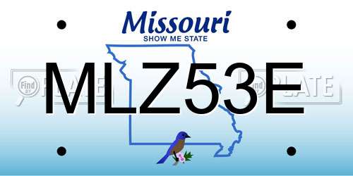 MLZ53E Missouri License Plate