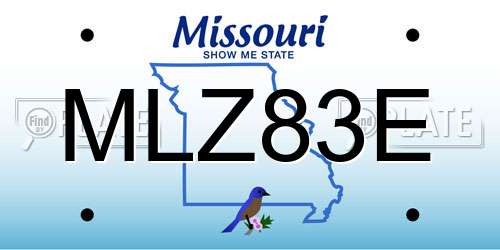 MLZ83E Missouri License Plate