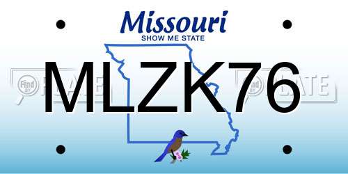 MLZK76 Missouri License Plate