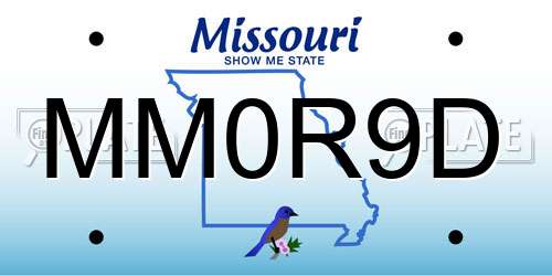 MM0R9D Missouri License Plate