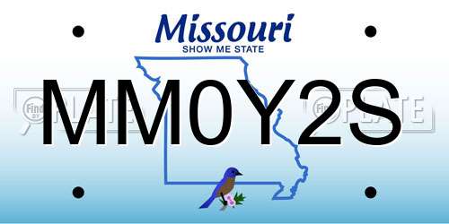 MM0Y2S Missouri License Plate