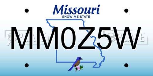 MM0Z5W Missouri License Plate