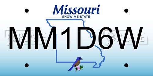 MM1D6W Missouri License Plate