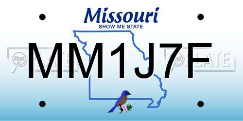 MM1J7F Missouri License Plate