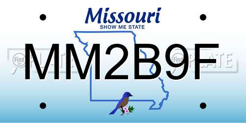 MM2B9F Missouri License Plate