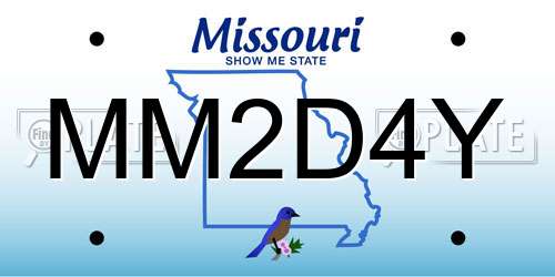 MM2D4Y Missouri License Plate