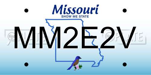 MM2E2V Missouri License Plate