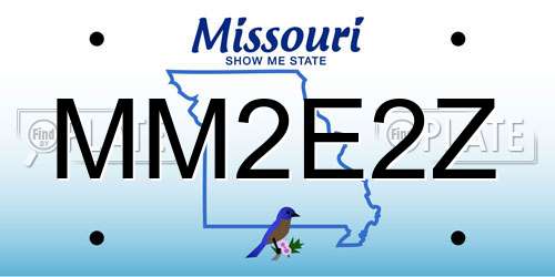 MM2E2Z Missouri License Plate