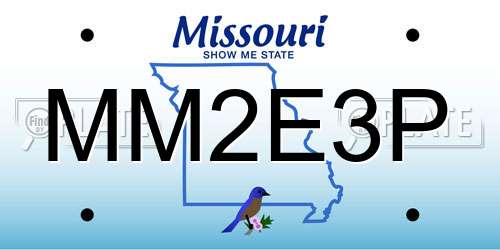 MM2E3P Missouri License Plate