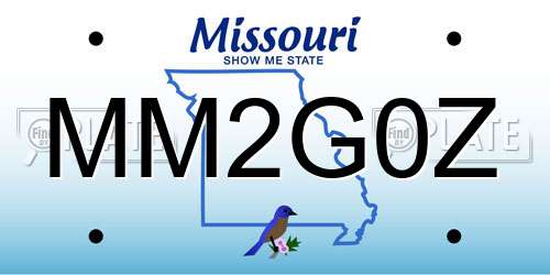 MM2G0Z Missouri License Plate