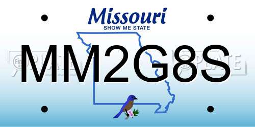MM2G8S Missouri License Plate