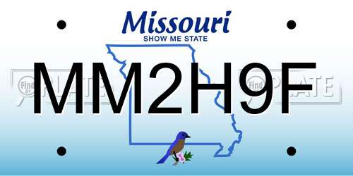 MM2H9F Missouri License Plate