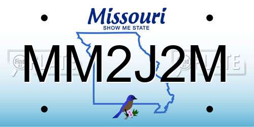 MM2J2M Missouri License Plate