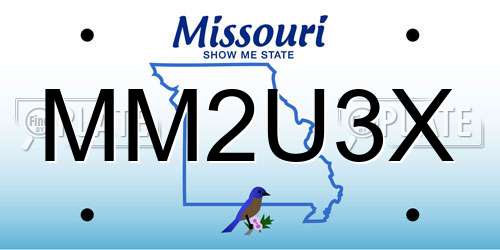 MM2U3X Missouri License Plate