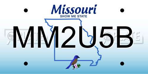 MM2U5B Missouri License Plate