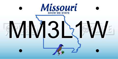 MM3L1W Missouri License Plate