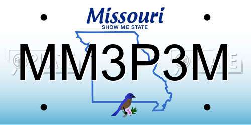MM3P3M Missouri License Plate