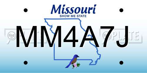 MM4A7J Missouri License Plate