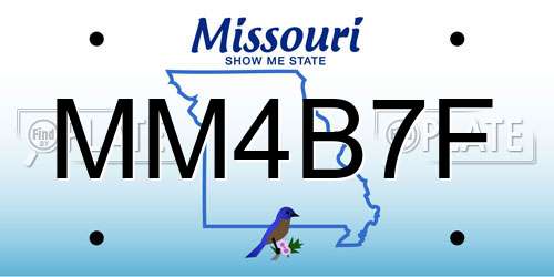 MM4B7F Missouri License Plate