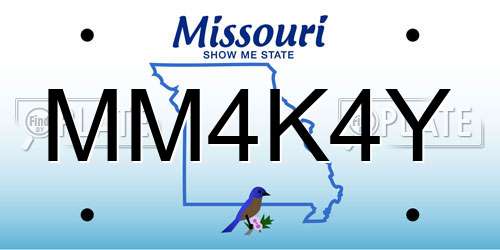 MM4K4Y Missouri License Plate
