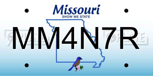 MM4N7R Missouri License Plate