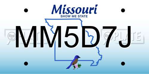 MM5D7J Missouri License Plate
