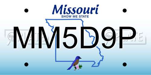 MM5D9P Missouri License Plate
