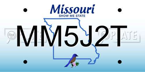 MM5J2T Missouri License Plate