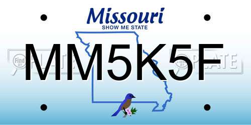 MM5K5F Missouri License Plate