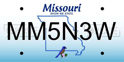 MM5N3W Missouri License Plate