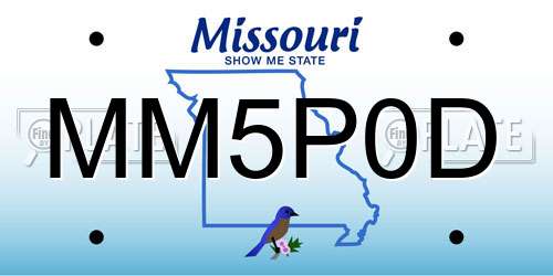 MM5P0D Missouri License Plate