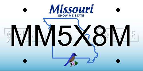 MM5X8M Missouri License Plate