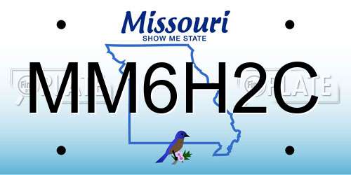 MM6H2C Missouri License Plate
