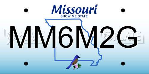 MM6M2G Missouri License Plate