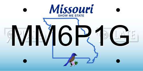MM6P1G Missouri License Plate