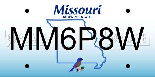 MM6P8W Missouri License Plate